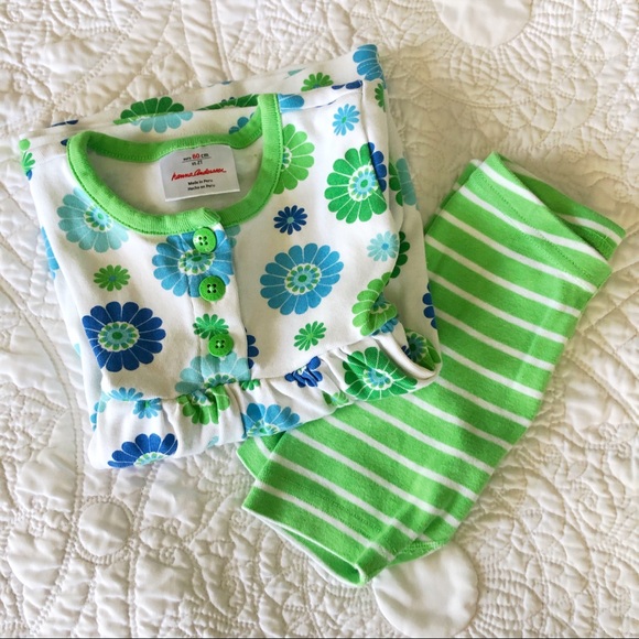 Hanna Andersson Size 80 Green Blue Dress Set - Picture 8 of 8